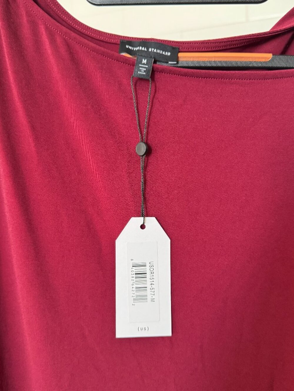 NWT Universal Standard Side-Ruched Midi Dress in Wine/Dark Red US M (18-20) - Picture 2 of 5
